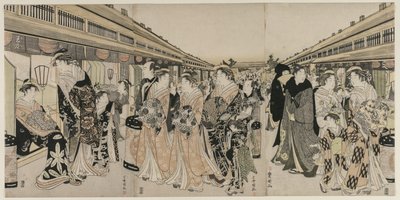 Courtesans Promenading on the Nakanochō by Utagawa Toyokuni
