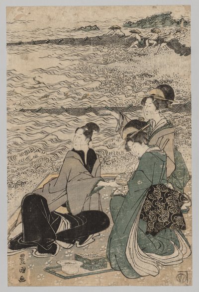Man and Two Women at the Sea Shore, 1769-1825 by Utagawa Toyokuni