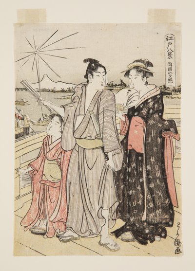 Sunset at Ryogoku by Utagawa Toyokuni