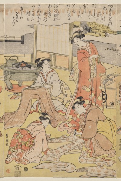 Women Making Clothing by Utagawa Toyokuni