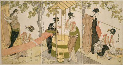 Doing the Laundry by the Well Curb by Utagawa Toyokuni I
