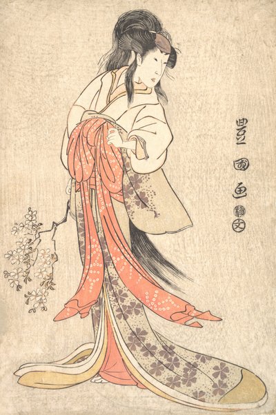 Kabuki Actor Segawa Kikunojo III in a Mad Female Role, 1798 Kansei 9 by Utagawa Toyokuni I