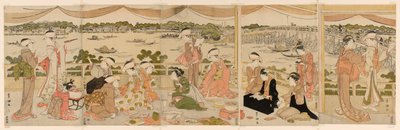 Recital on a Verandah Overlooking Sumida River by Utagawa Toyokuni I