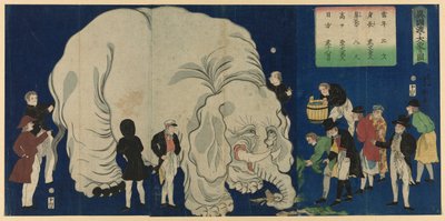 The Great Elephant from a Foreign Land by Utagawa Yoshiharu