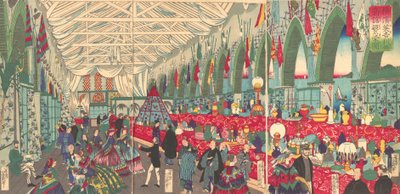 The Flourishing of an English Trading Firm in Yokohama, 9th month, 1870 by Utagawa Yoshiiku