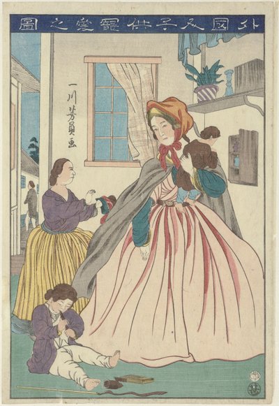 The Love of a Foreign Woman for Her Children by Utagawa Yoshikazu