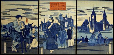 Sketch of a Copperplate Print of the City of Washington by Utagawa Yoshikazu