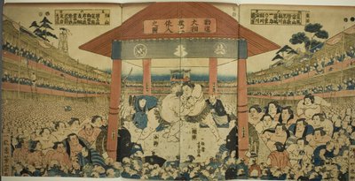 Procession of Wrestlers for a Fundraising Match by Utagawa Yoshimune