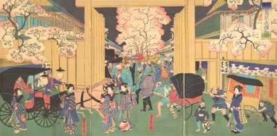 Cherries at Night at New Shimabara by Utagawa Yoshitora