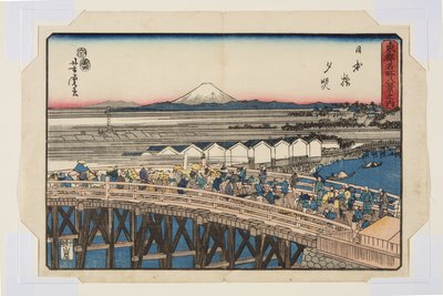 Nihonbashi: Sunset by Utagawa Yoshitora