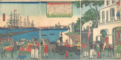 The Port of London, 2nd month, 1862 by Utagawa Yoshitora