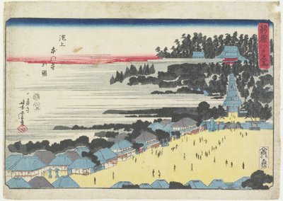 View of the Hongan-ji Temple at Ikegami by Utagawa Yoshitora