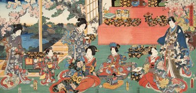 Scene from Tale of Genji by Murasaki Shibuku, c. 1860 by Utagawa and Toyokuni Kuniyoshi