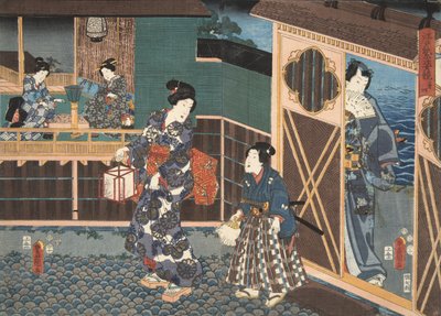 Scene from Tale of Genji by Murasaki Shibuku, c. 1860 by Utagawa and Toyokuni Kuniyoshi