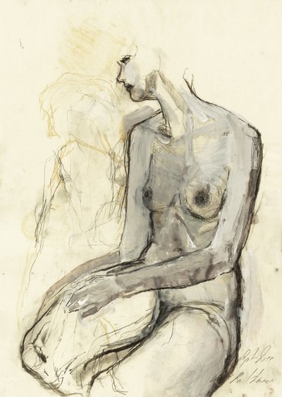 Contemplative Female Nude by Ute Rathmann
