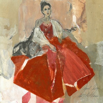 Elegant Woman In Red by Ute Rathmann