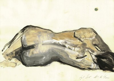 Expressive Reclining Nude by Ute Rathmann