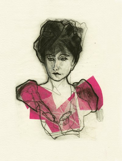 Modern Pink Portrait by Ute Rathmann