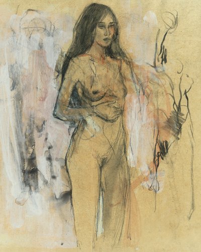 Nude Figure With Long Hair by Ute Rathmann