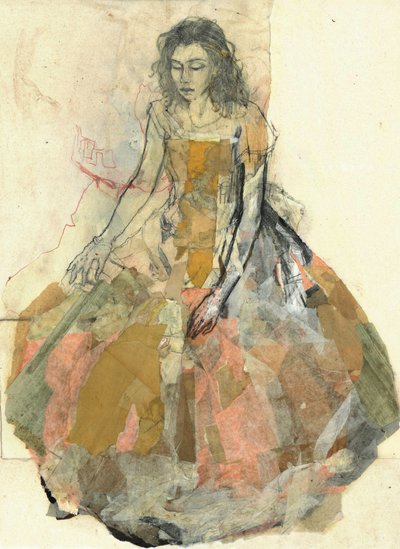 Pensive Woman in Dress by Ute Rathmann