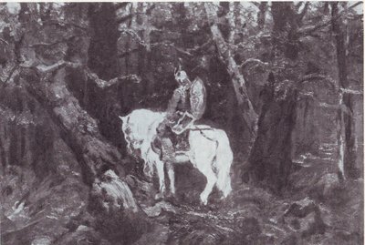 In Thought (A Knight on a Horse Enters a Dense Forest) by V.Vasnetsov
