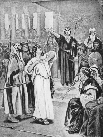 Athaliah hears the Proclamation of Joash, 837 BC by Vaclav (1851 1901) (after) Brozik