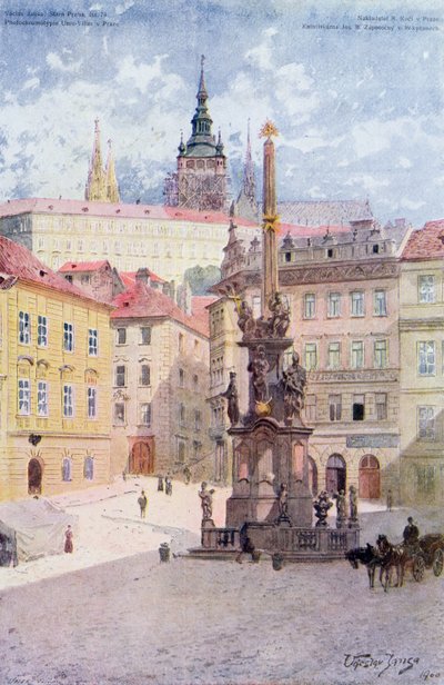 Plague Column of St. Trinity, Malostranske Namesti, Mala Strana, Prague by Vaclav Jansa