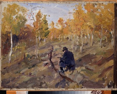 Konstantin Korovin at Work by Valentin Aleksandrovich Serov