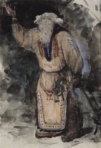 Costume Design for the Opera Ruslan and Lyudmila by M. Glinka by Valentin Aleksandrovich Serov