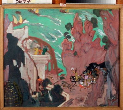 Curtain Design for the Ballet Scheherazade by Nikolai Rimsky-Korsakov by Valentin Aleksandrovich Serov