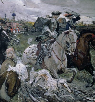 Peter II and the Tsarevna Elizabeth Hunting by Valentin Aleksandrovich Serov