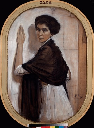 Portrait of Countess Sofia Olsuphyeva. Work by Valentin Alexandrovich Serov, pastel and sanguine on cardboard by Valentin Aleksandrovich Serov