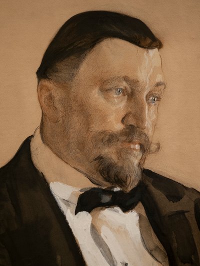 Portrait of Alexei Vikulovich Morozov (detail) by Valentin Aleksandrovich Serov