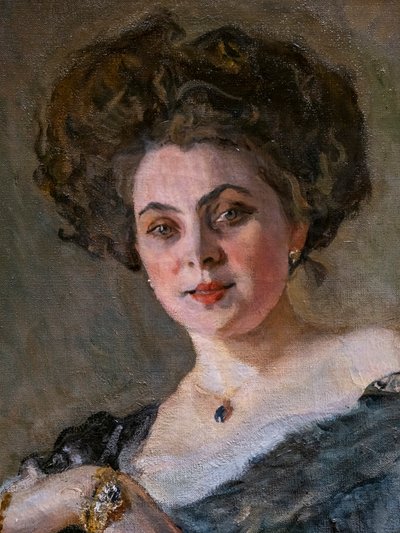 Portrait of Evdokiya Sergeevna Morozova (detail) by Valentin Aleksandrovich Serov