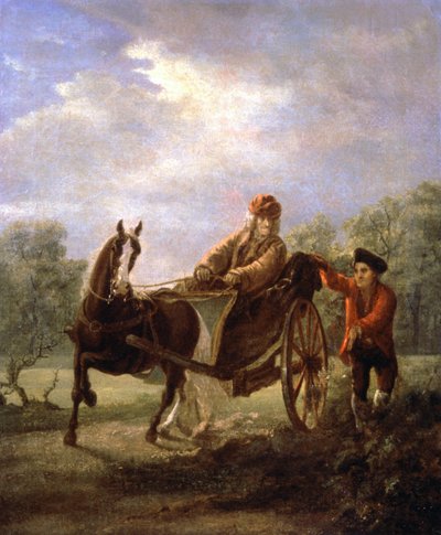 Voltaire in a Cart, c. 1770-1775 by Valentin Aleksandrovich Serov