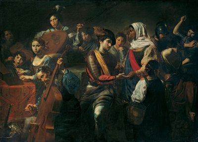 Merry Company with Fortune Teller, 1631 by Valentin de Boullogne