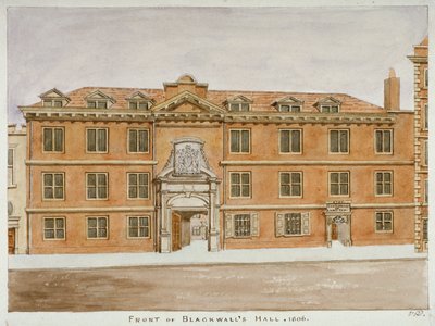 Front view of Blackwell Hall, City of London by Valentine Davis