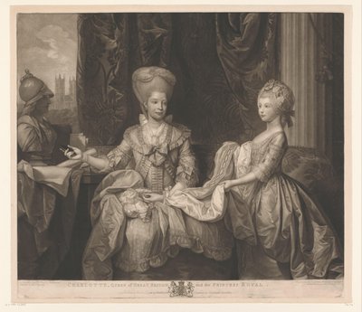 Portrait of Charlotte of Mecklenburg-Strelitz and Her Daughter Charlotte by Valentine Green
