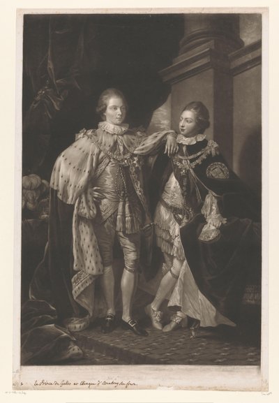 Portrait of George IV and Frederick of York as Children by Valentine Green