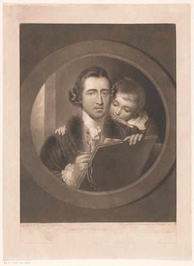 Portrait of Artist Benjamin West with His Son Raphael by Valentine Green