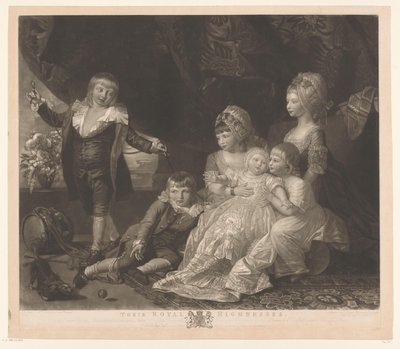 Portrait of Six Children of George III and Charlotte of Mecklenburg-Strelitz (Their Royal Highnesses) by Valentine Green