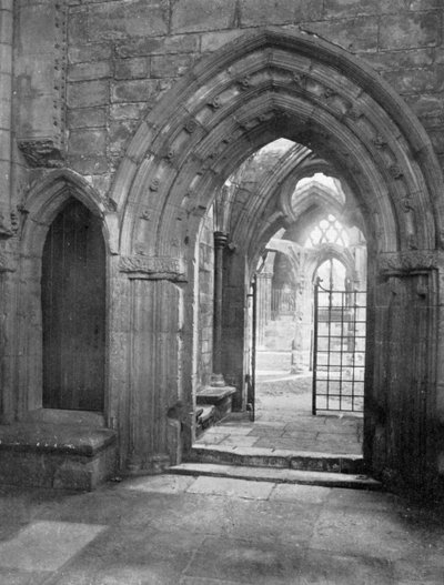 Porch of the chapter house, Elgin Cathedral, Scotland by Valentine and Sons Ltd