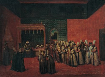 Sultan Ahmed III Receiving a European Ambassador by Vanmour