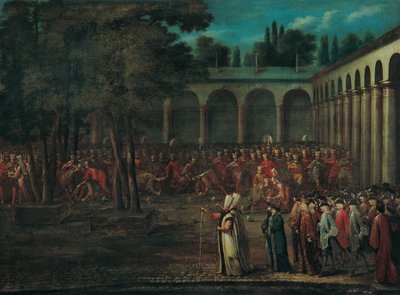 The Ambassadorial Delegation Passing through the Second Courtyard of the Topkapi Palace by Vanmour