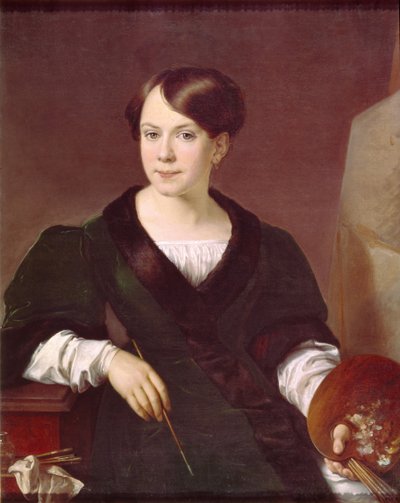 Portrait of the painter Lyubov Borozdna-Stromilova 1813-1894 by Vasili Andreevich Tropinin