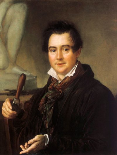 Portrait of the Sculptor Ivan P. Vitali 1794-1855, 19th century by Vasili Andreyevich Tropinin
