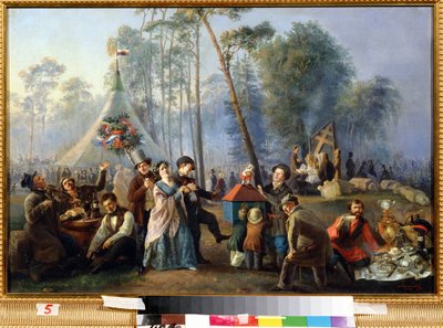 Public Merry Making at Maryina Roshcha in Moscow by Vasili Egorovich Astrakhov