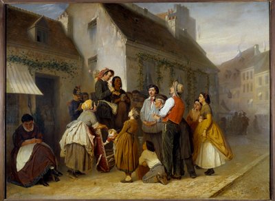 Street scene in Paris by Vasili Grigorevich Perov