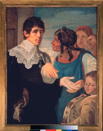 The Chiromancy. Self Portrait by Vasili Kuzmich Shebuev