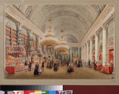 Charity Bazaar in the Banquet Hall of the Yusupov Palace by Vasili Semenovich Sadovnikov
